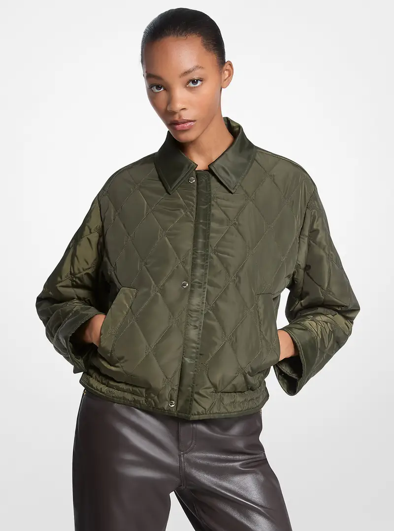 MK Bomber corto reversibile in nylon - Verde - Michael Kors