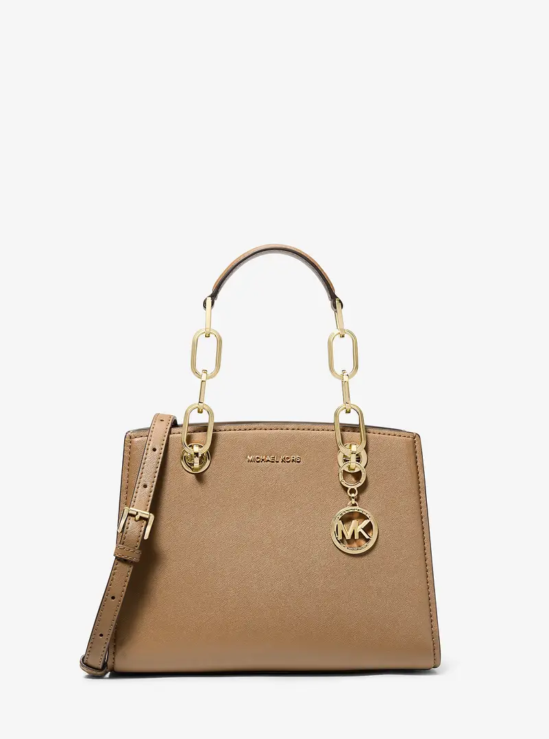 MK Borsa a mano Cynthia piccola in pelle - Naturale - Michael Kors