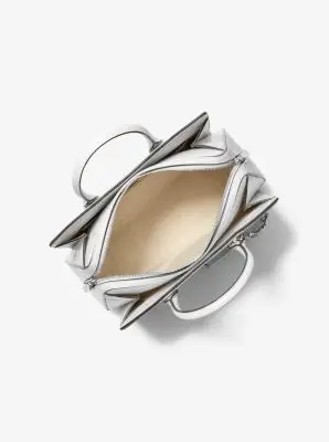 MK Borsa a mano Laila media in pelle con porta carte di credito - Bianco - Michael Kors miniatura 2