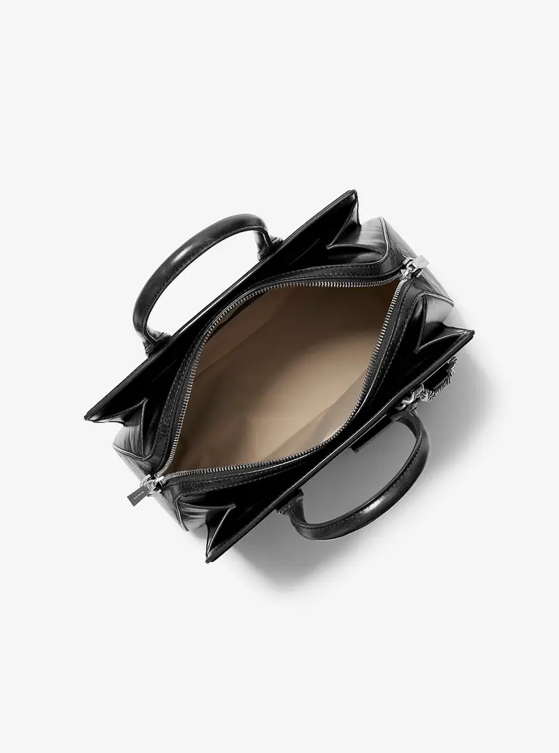 MK Borsa a mano Laila media in pelle con porta carte di credito - Nero - Michael Kors miniatura 3