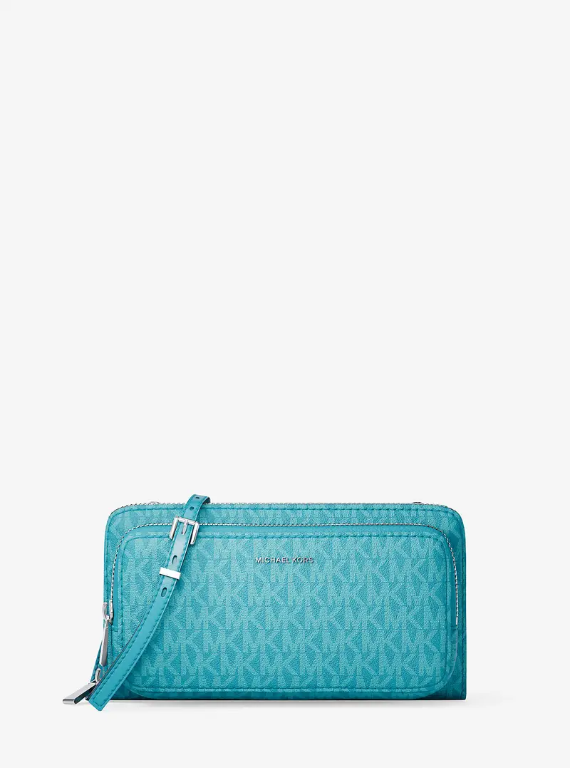 MK Borsa a tracolla continental Jet Set grande con logo - Blu - Michael Kors