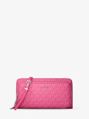 MK Borsa a tracolla continental Jet Set grande con logo - Rosa - Michael Kors miniatura 2