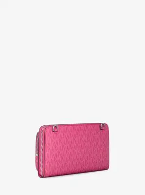 MK Borsa a tracolla continental Jet Set grande con logo - Rosa - Michael Kors miniatura 3