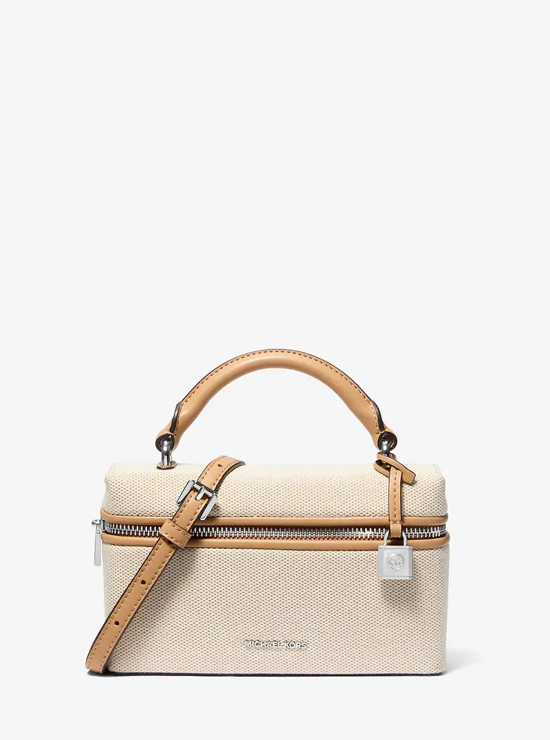 MK Borsa a tracolla convertibile Jana extra-small in tela di misto cotone - Marrone - Michael Kors