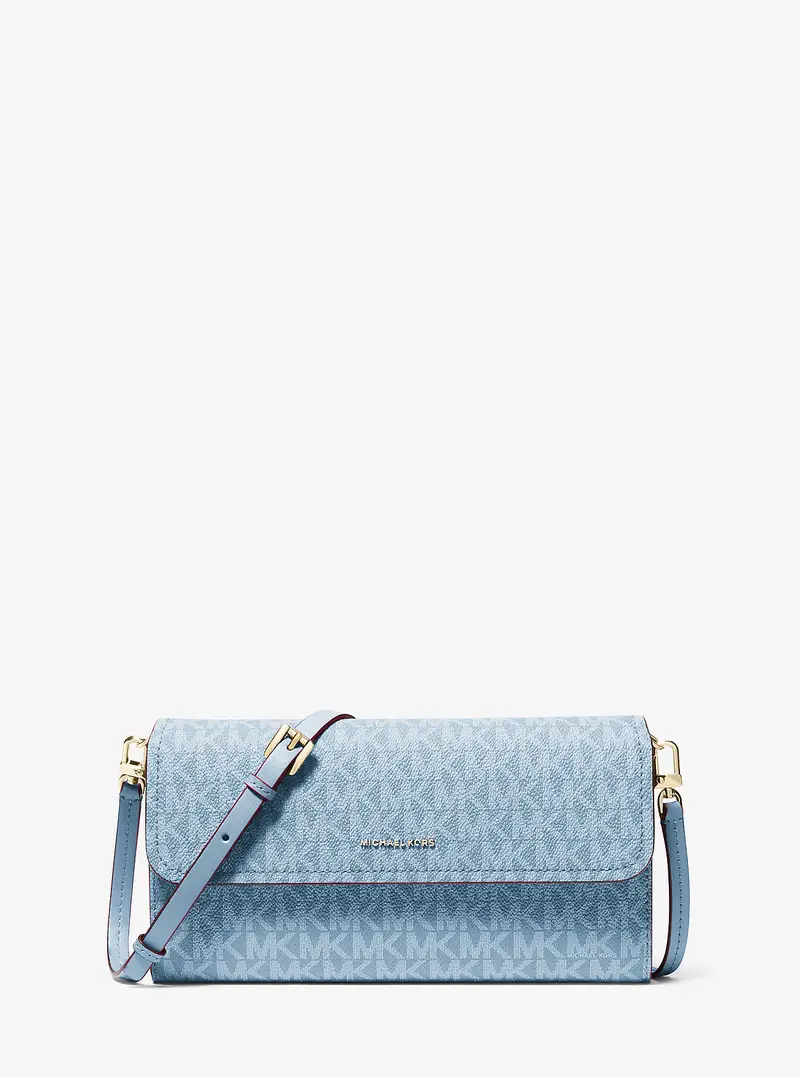 MK Borsa a tracolla convertibile Jet Set piccola con stampa logo - Blu - Michael Kors