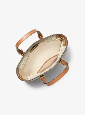 MK Borsa a tracolla convertibile Quinn piccola con stampa logo - Naturale - Michael Kors miniatura 2