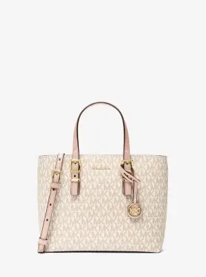 MK Borsa a tracolla convertibile Quinn piccola con stampa logo - Rosa - Michael Kors miniatura 2