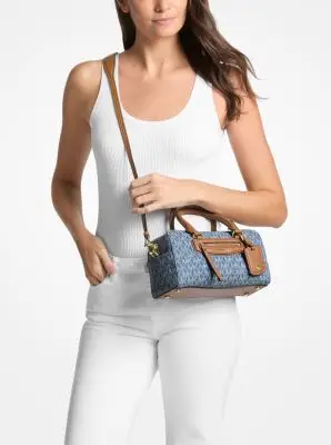 MK Borsa a tracolla Jet Set Travel extra-small in denim con stampa logo - Blu - Michael Kors miniatura 2