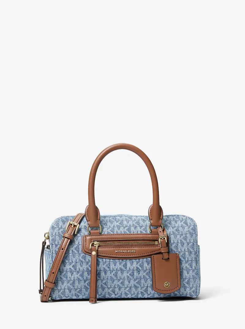 MK Borsa a tracolla Jet Set Travel extra-small in denim con stampa logo - Blu - Michael Kors miniatura 3