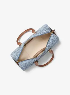 MK Borsa a tracolla Jet Set Travel media in denim con stampa logo - Blu - Michael Kors miniatura 2