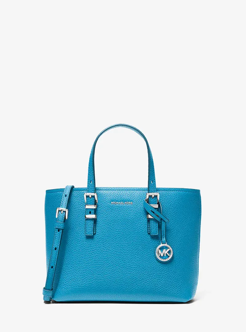 MK Borsa a tracolla Quinn convertibile piccola in pelle martellata - Blu - Michael Kors