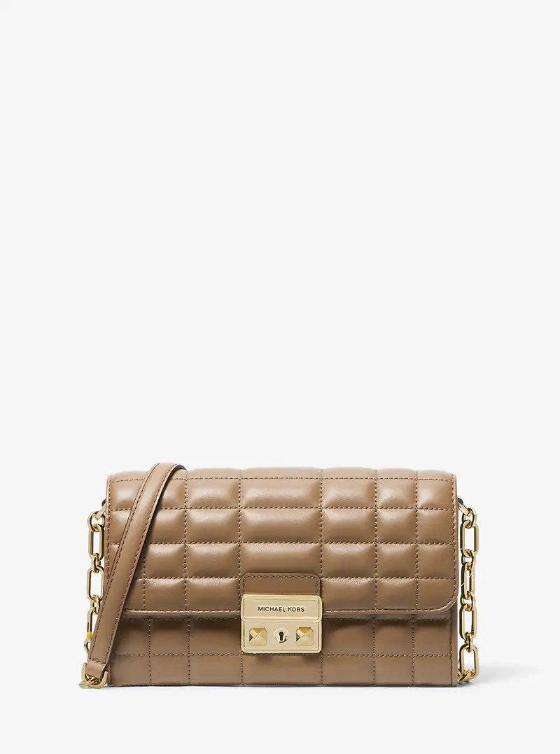 MK Borsa a tracolla Tribeca convertibile in pelle - Naturale - Michael Kors