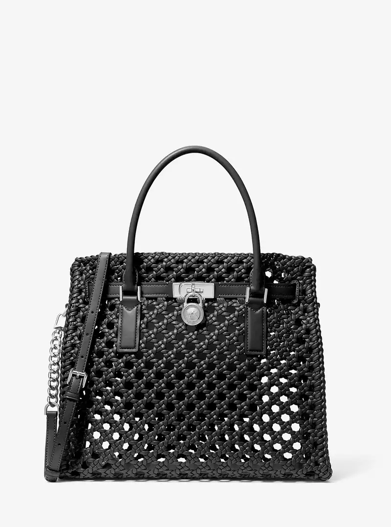 MK Borsa Hamilton Moderne grande intrecciata a mano - Nero - Michael Kors