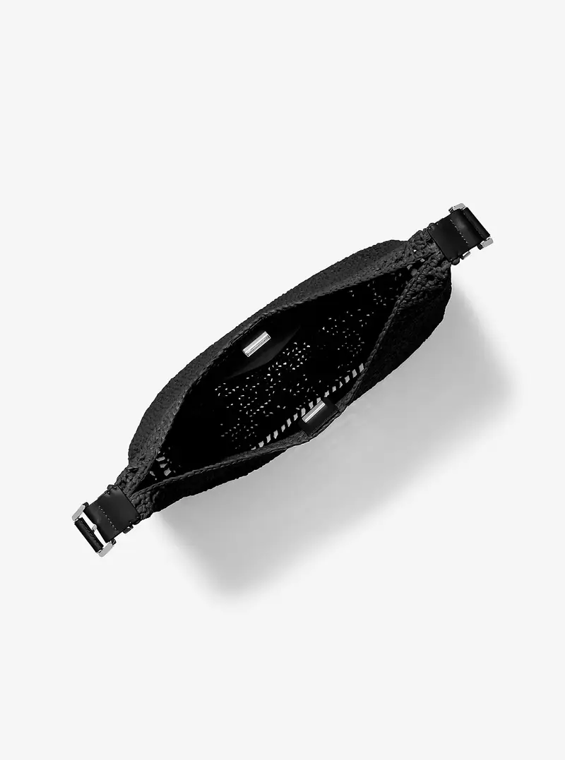 MK Borsa hobo Nolita grande con finitura crochet - Nero - Michael Kors miniatura 3