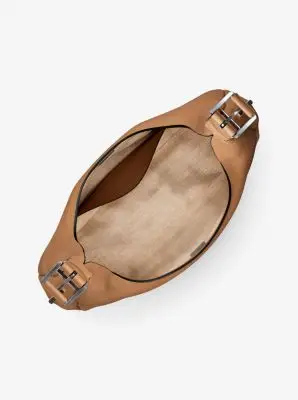 MK Borsa hobo Nolita grande in nabuk - Marrone - Michael Kors miniatura 3