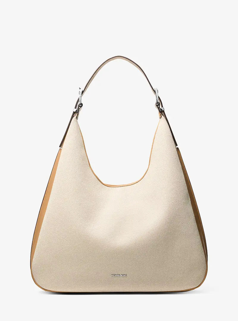 MK Borsa hobo Nolita grande in tela bicolore - Marrone - Michael Kors