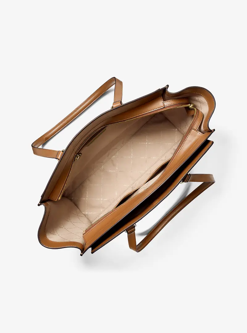 MK Borsa tote Becca grande con riga e logo - Marrone - Michael Kors miniatura 3