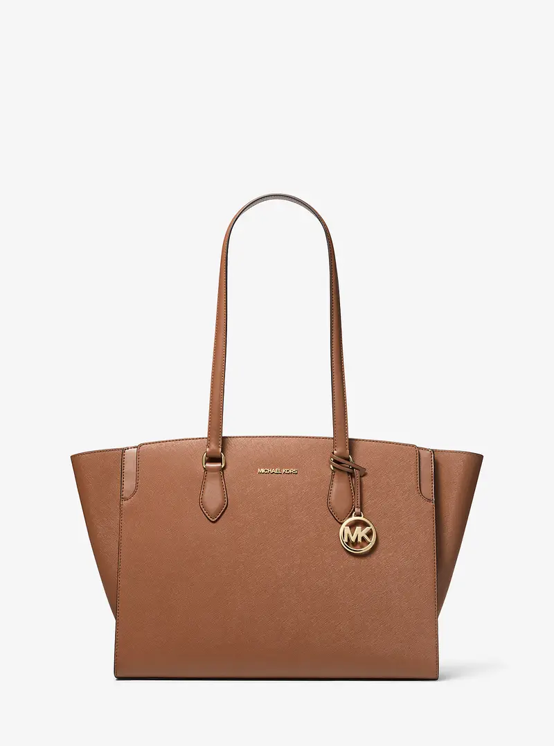 MK Borsa tote Becca grande in pelle Saffiano - Marrone - Michael Kors