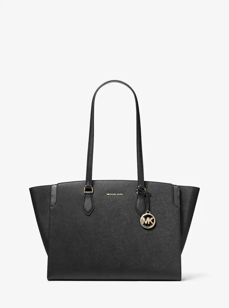 MK Borsa tote Becca grande in pelle Saffiano - Nero - Michael Kors