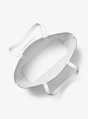 MK Borsa tote Eliza extra-large in pelle intrecciata a mano - Bianco - Michael Kors miniatura 3