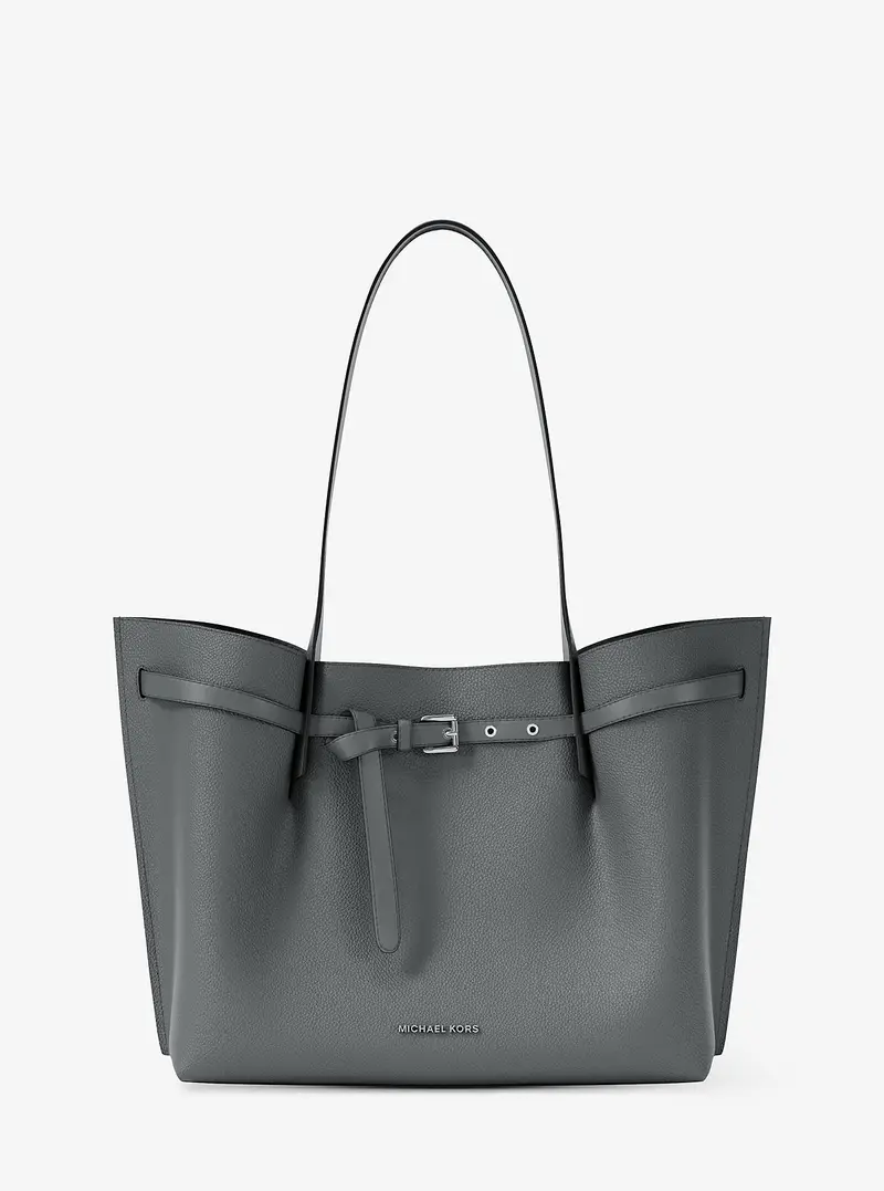 MK Borsa tote Emilia grande in pelle martellata - Grigio - Michael Kors