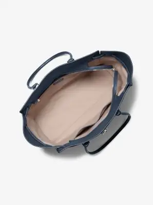 MK Borsa tote Hamilton Moderne grande in pelle - Blu - Michael Kors miniatura 2