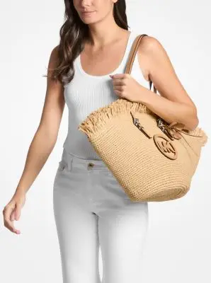 MK Borsa tote Isa grande lavorata a mano - Naturale - Michael Kors miniatura 2
