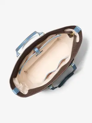 MK Borsa tote Jet Set Travel extra-large con stampa logo - Blu - Michael Kors miniatura 2