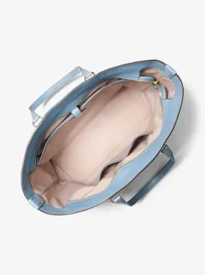 MK Borsa tote Jet Set Travel extra-large in pelle con logo in rilievo - Blu - Michael Kors miniatura 2