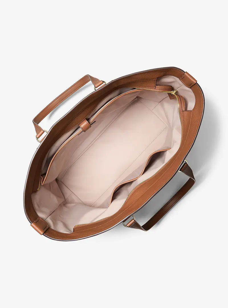 MK Borsa tote Jet Set Travel extra-large in pelle con logo in rilievo - Marrone - Michael Kors miniatura 3