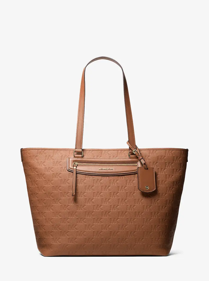 MK Borsa tote Jet Set Travel extra-large in pelle con logo in rilievo - Marrone - Michael Kors