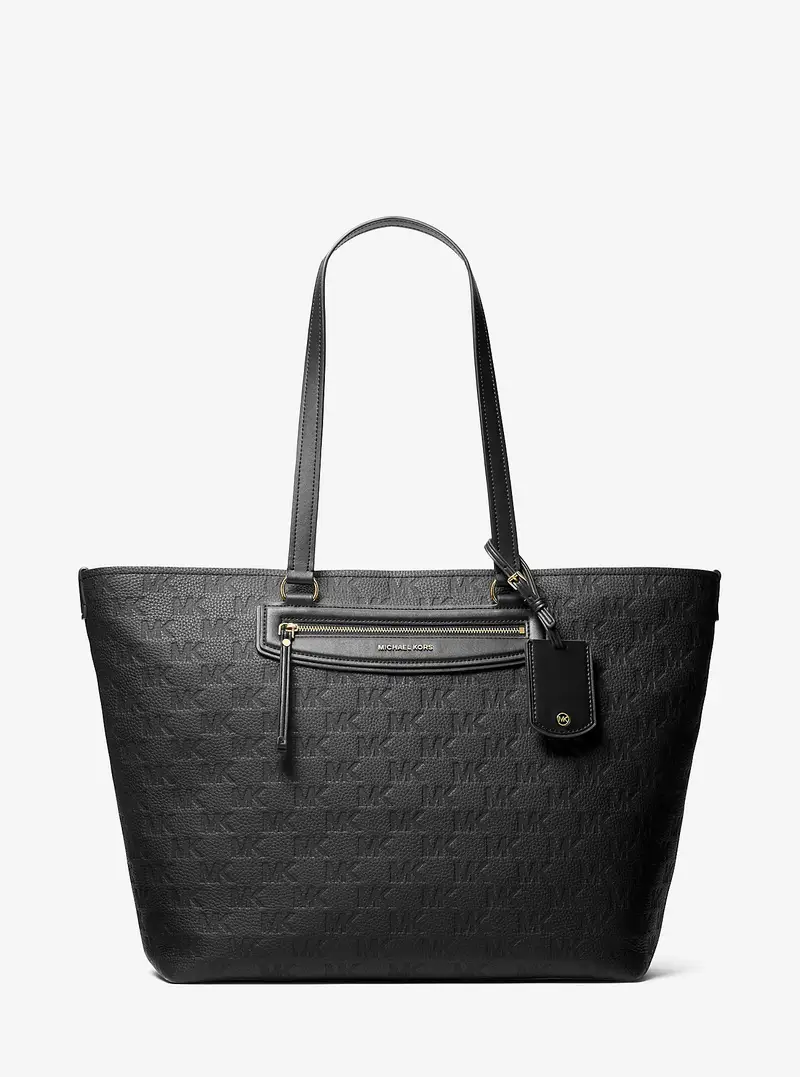 MK Borsa tote Jet Set Travel extra-large in pelle con logo in rilievo - Nero - Michael Kors