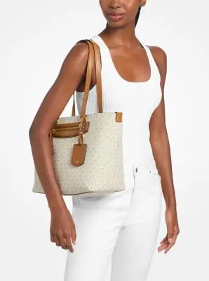 MK Borsa tote Jet Set Travel media con logo - Naturale - Michael Kors miniatura 2
