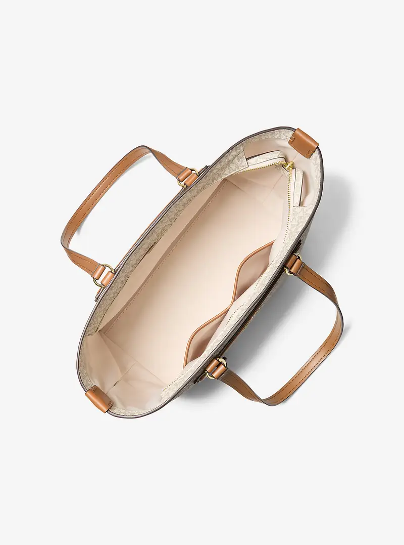 MK Borsa tote Jet Set Travel media con logo - Naturale - Michael Kors miniatura 3