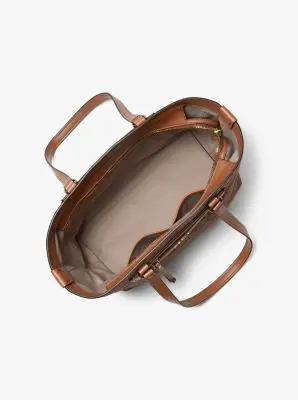 MK Borsa tote Jet Set Travel media in pelle con logo in rilievo - Marrone - Michael Kors miniatura 2