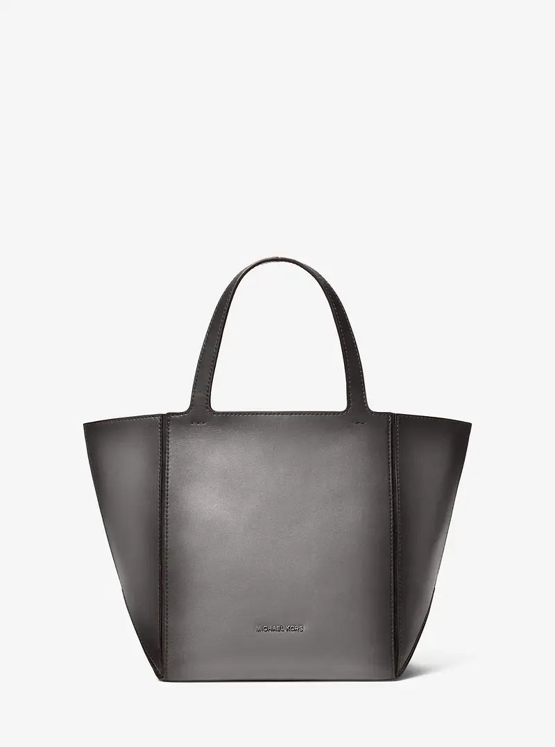 MK Borsa Tote Jordi media in pelle brunita - Grigio - Michael Kors