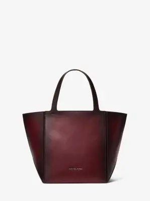 MK Borsa Tote Jordi media in pelle brunita - Rosso - Michael Kors miniatura 2