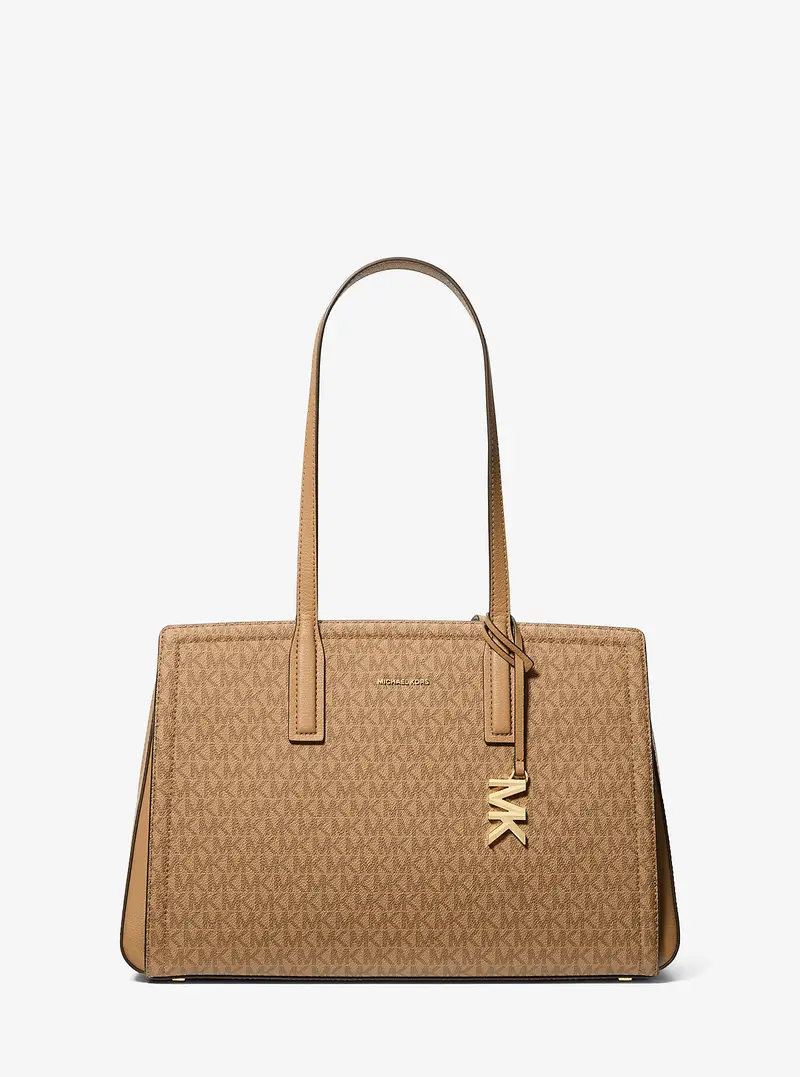 MK Borsa tote Laila media con logo - Naturale - Michael Kors