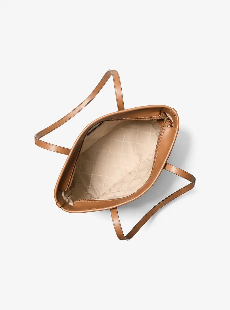 MK Borsa tote Marlowe media con tasca e stampa logo - Naturale - Michael Kors miniatura 3