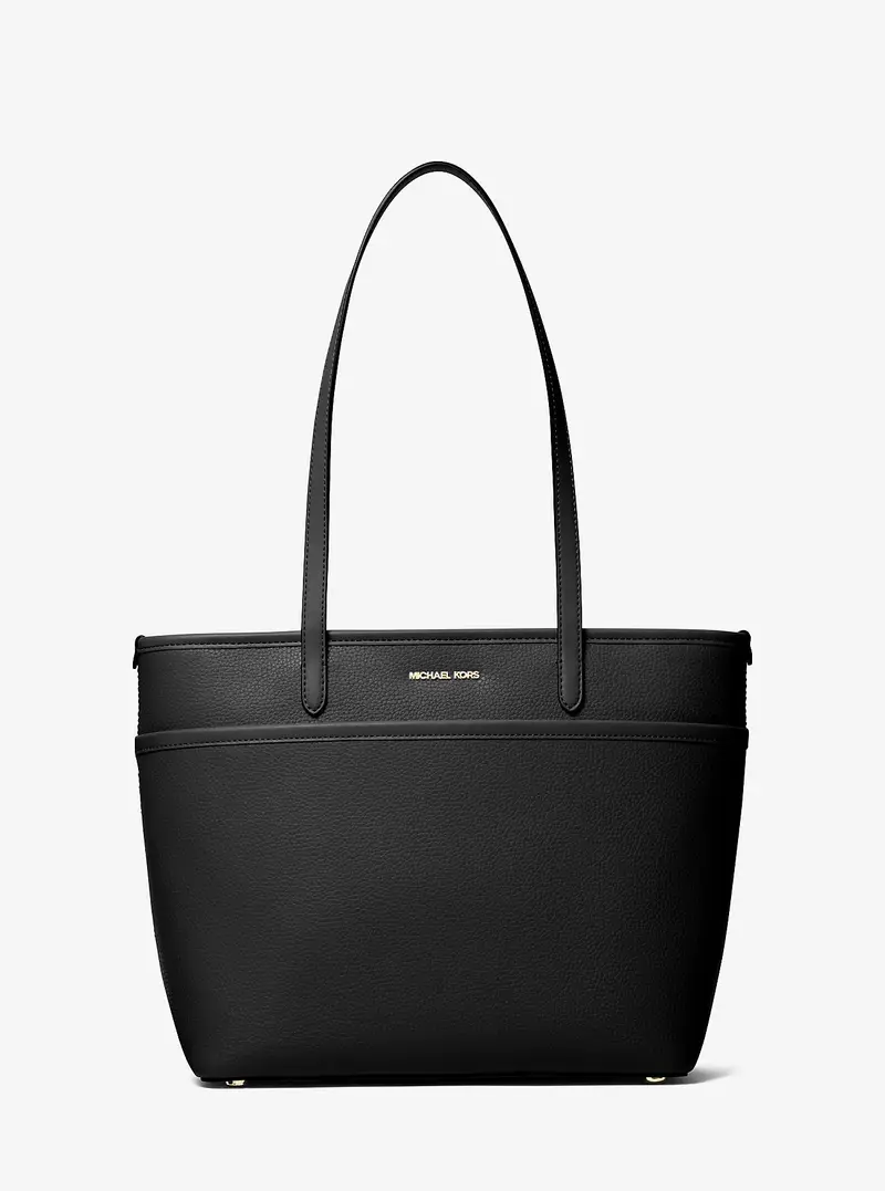 MK Borsa tote Marlowe media in pelle martellata - Nero - Michael Kors