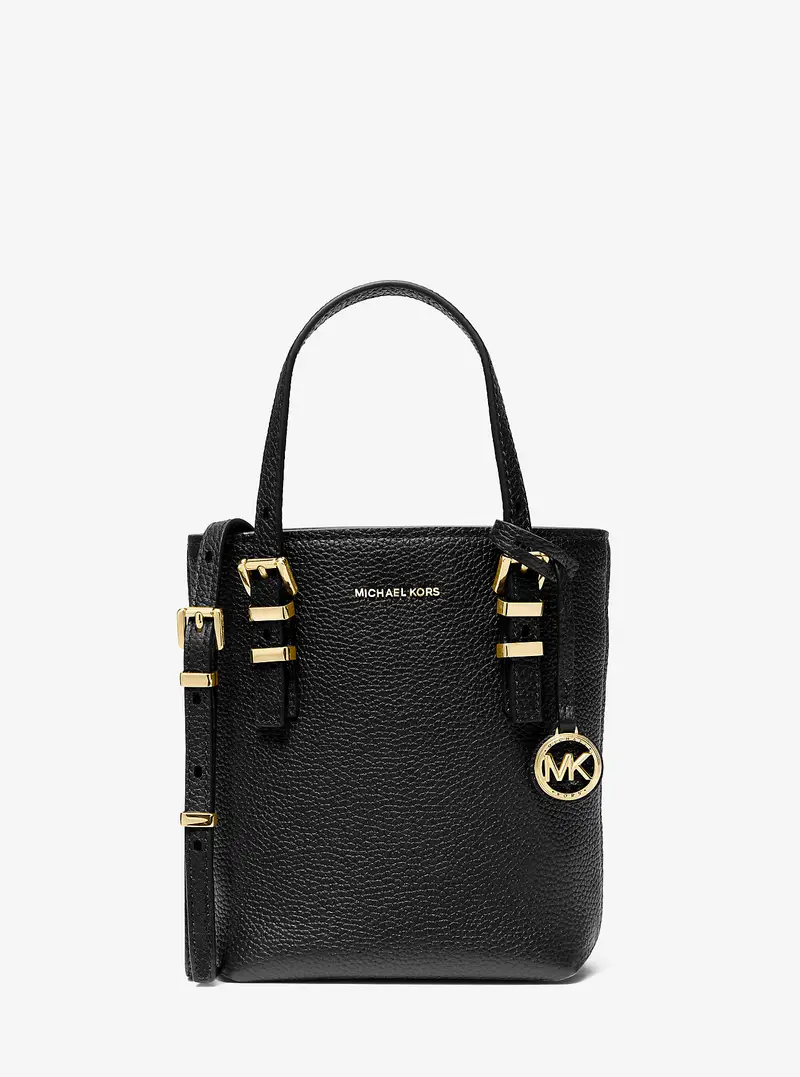 MK Borsa tote Quinn extra-small in pelle martellata - Nero - Michael Kors miniatura 3