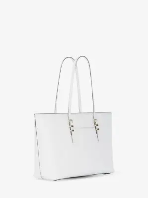 MK Borsa tote Quinn grande in pelle martellata - Bianco - Michael Kors miniatura 2