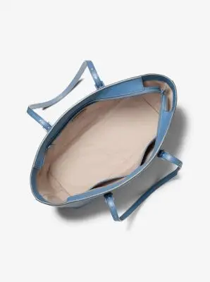 MK Borsa tote Quinn grande in pelle martellata - Blu - Michael Kors miniatura 2