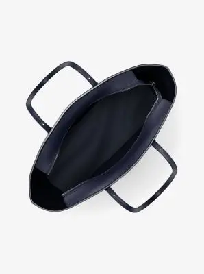 MK Borsa tote Quinn grande in pelle martellata - Blu - Michael Kors miniatura 3