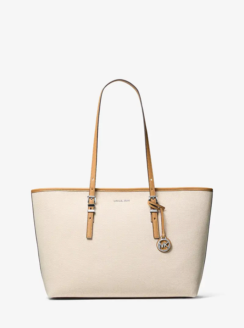 MK Borsa tote Quinn grande in tela bicolore - Marrone - Michael Kors