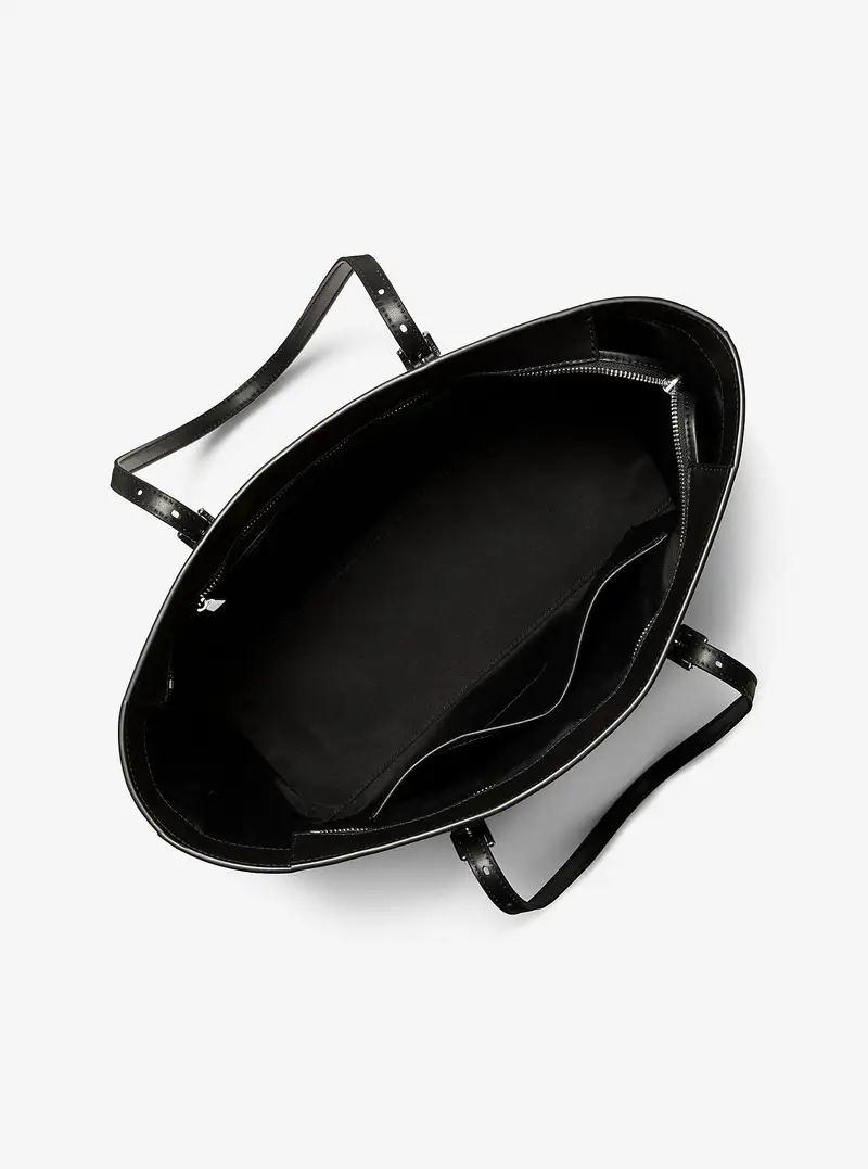 MK Borsa tote Quinn grande metallizzata con logo - Nero - Michael Kors miniatura 3