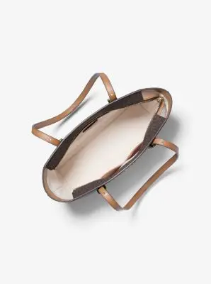 MK Borsa tote Quinn media in pelle e stampa logo - Marrone - Michael Kors miniatura 2