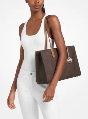 MK Borsa tote Scarlett media con logo - Marrone - Michael Kors miniatura 2