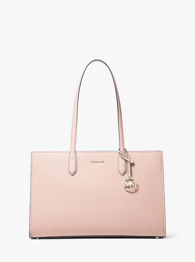 MK Borsa tote Scarlett media in pelle martellata - Rosa - Michael Kors
