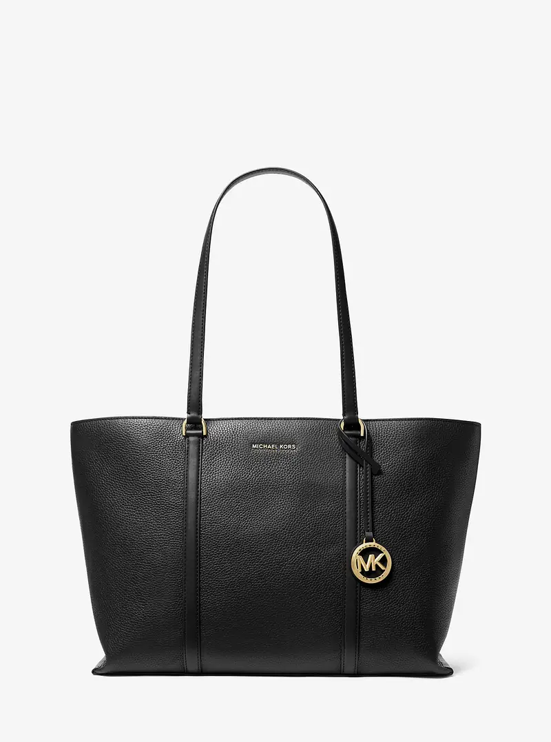 MK Borsa tote Temple grande in pelle martellata - Nero - Michael Kors